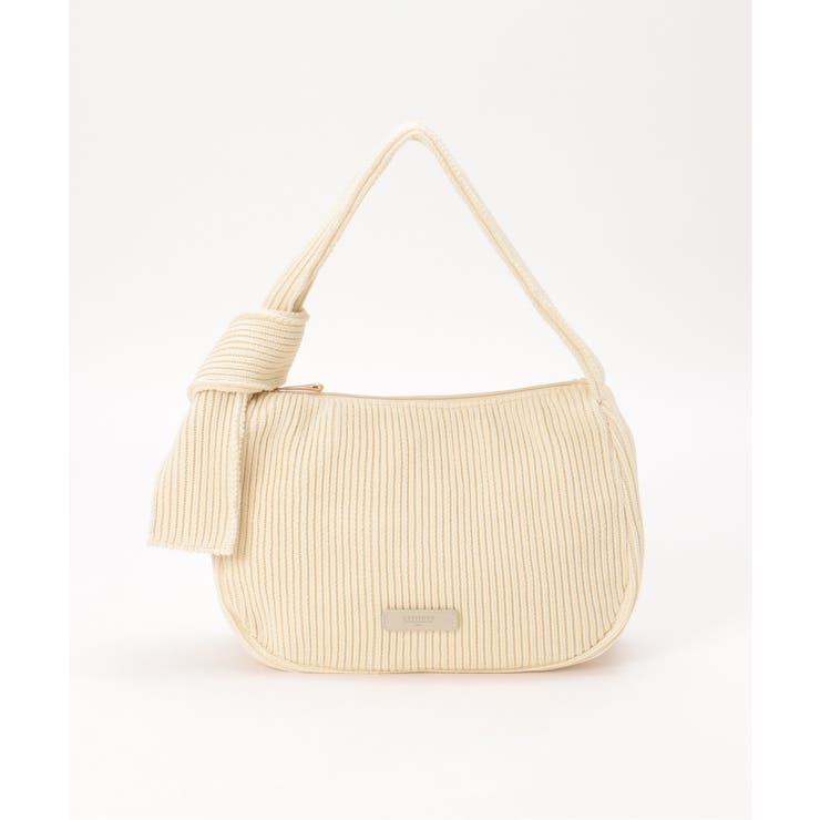 オフホワイト | リブニットワンハンドルバッグ | ikka 