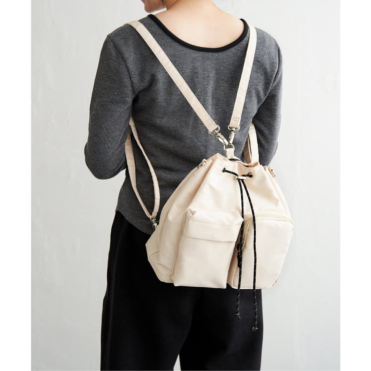 アイボリー | 【2WAY／軽量】撥水リュックショルダーバッグ | ikka 