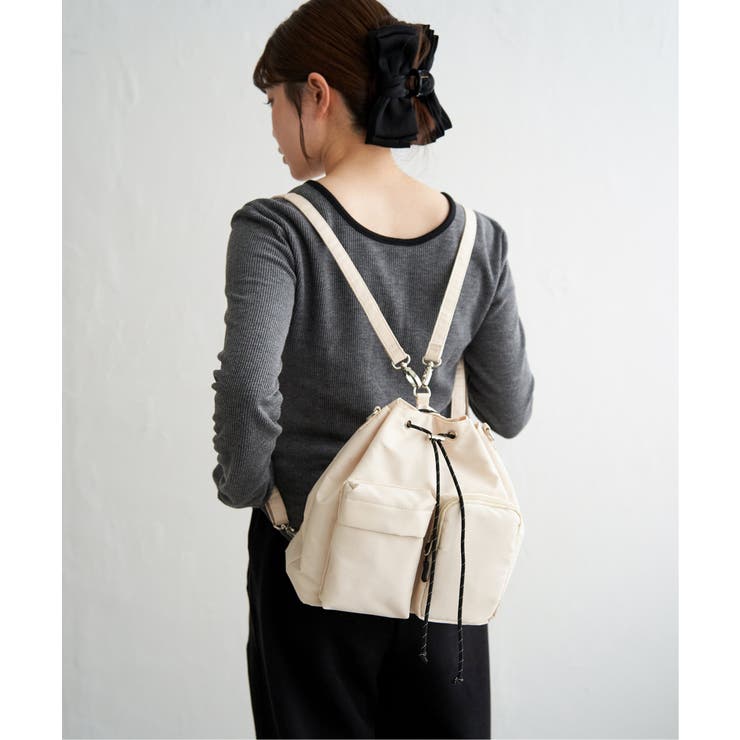 【2WAY／軽量】撥水リュックショルダーバッグ | ikka  | 詳細画像4 