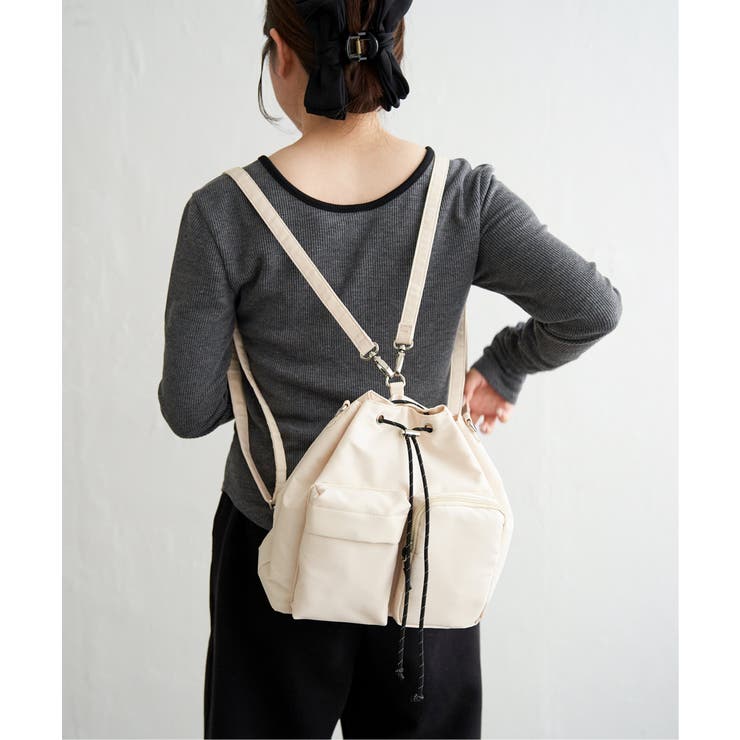 【2WAY／軽量】撥水リュックショルダーバッグ | ikka  | 詳細画像5 