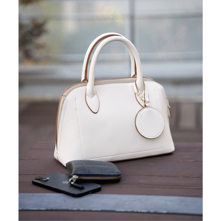 合皮2WAYボストンミラー付きトートバッグ | ikka  | 詳細画像10 