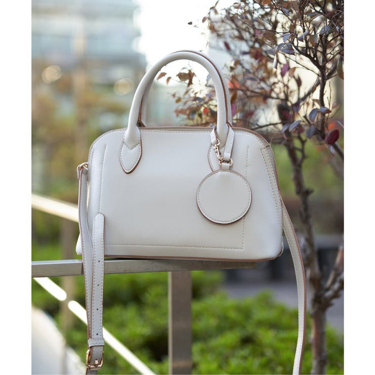 合皮2WAYボストンミラー付きトートバッグ | ikka  | 詳細画像11 