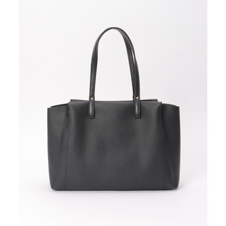 ブラック | 合皮A4三層トートバッグ | ikka 