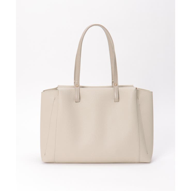 ライトグレー | 合皮A4三層トートバッグ | ikka 