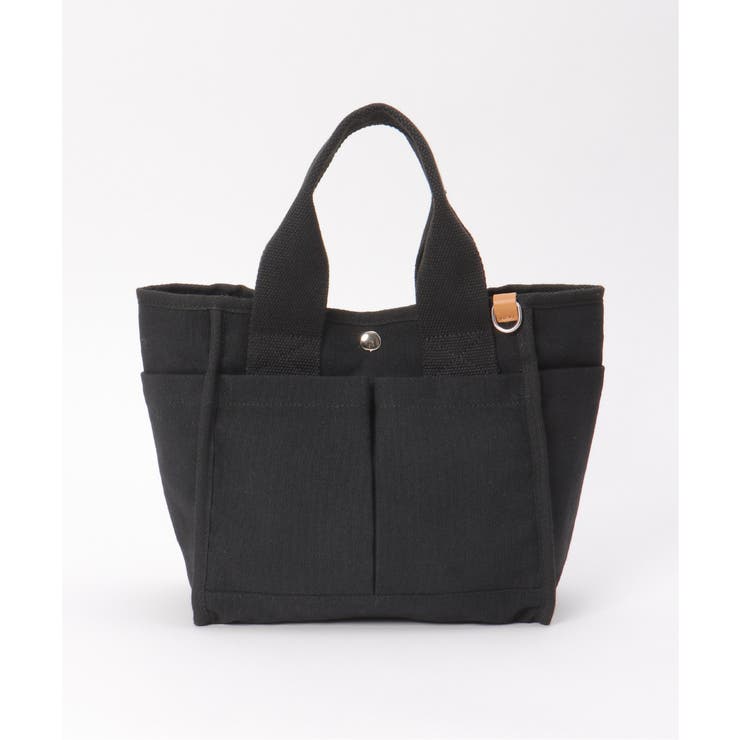 ブラック | キャンバスパイピングミニトートバッグ | ikka 