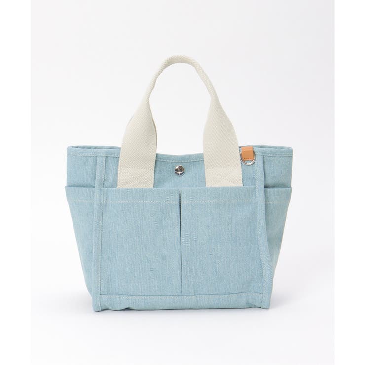 ブルー | キャンバスパイピングミニトートバッグ | ikka 