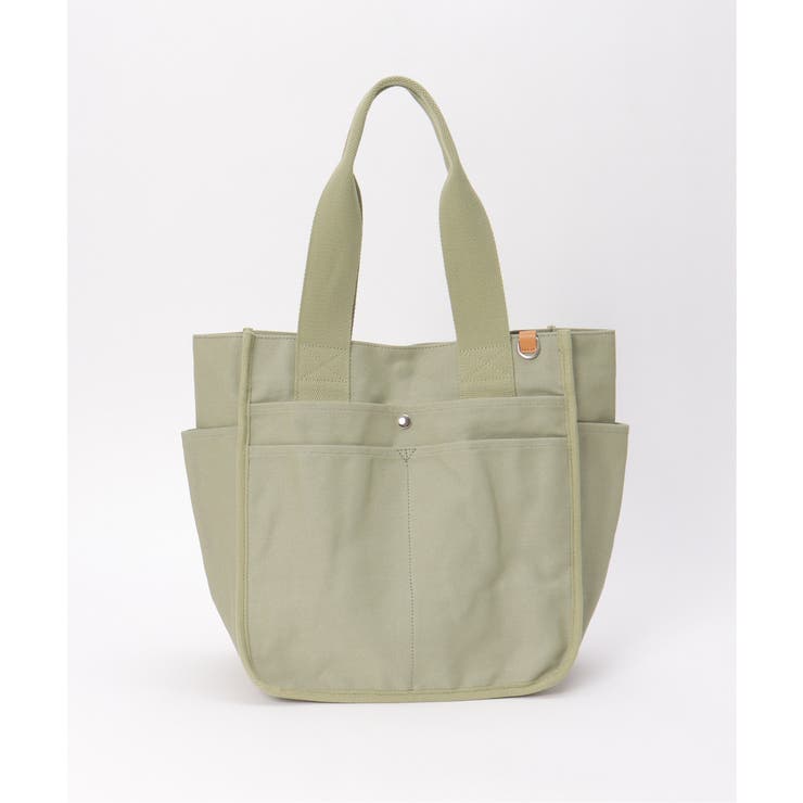 ピスタチオグリーン | キャンバスパイピングビッグトートバッグ | ikka 