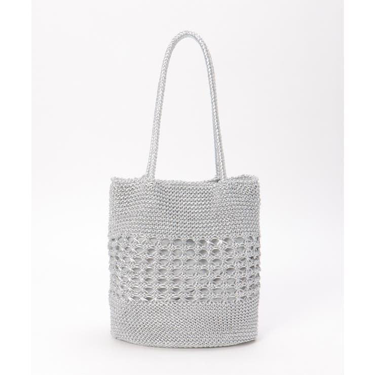 シルバー | 雑材ラメメッシュトートバッグ | ikka 