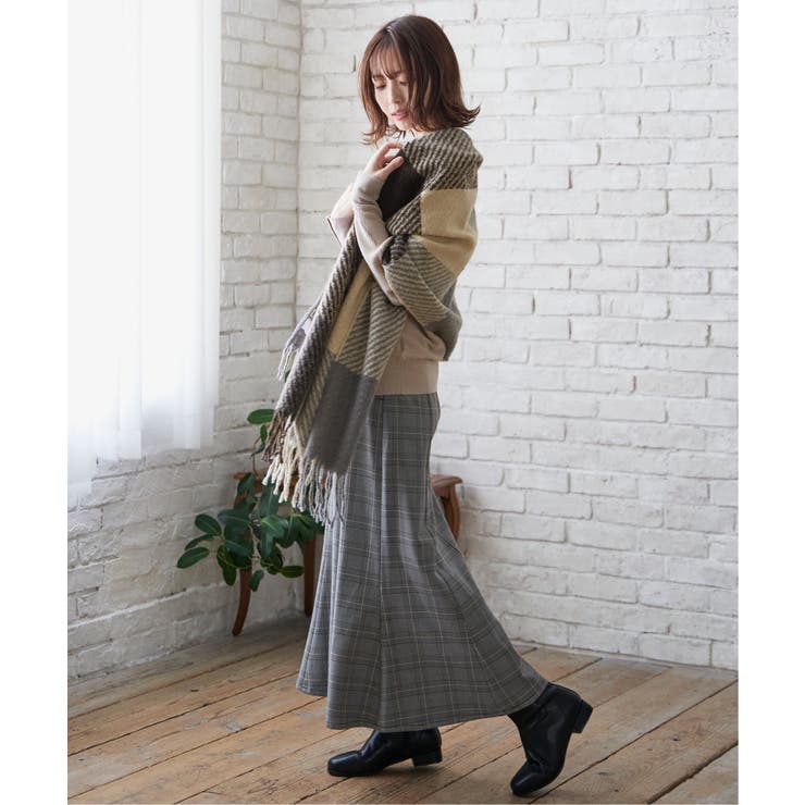 ブロックチェックマフラー | ikka  | 詳細画像4 