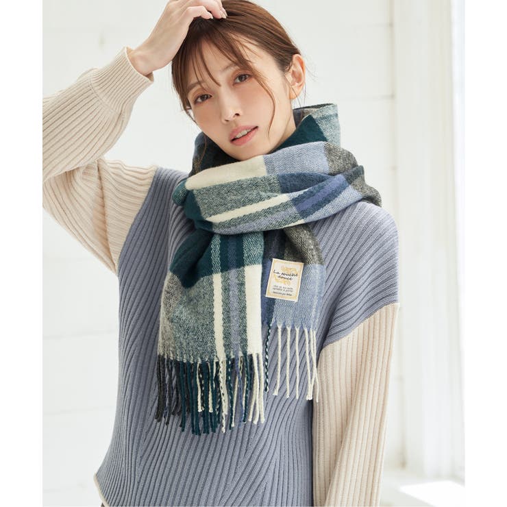 グリーン | ウォッシャブルマルチチェックマフラー | ikka 