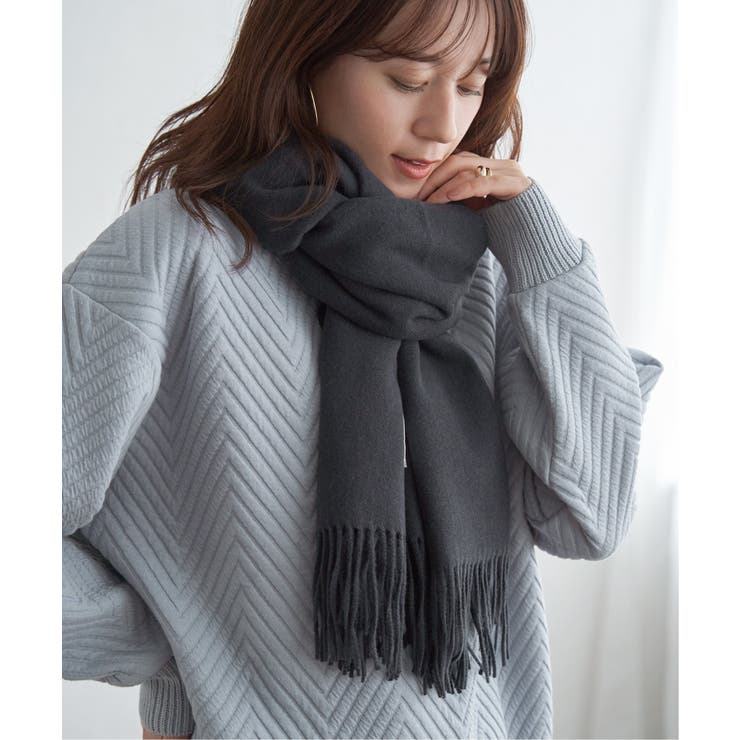 チャコール | カシミヤタッチカラーマフラー  | ikka 