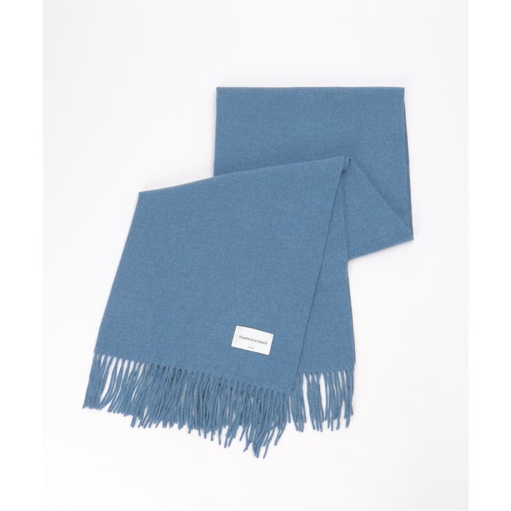 ブルー | カシミヤタッチカラーマフラー  | ikka 