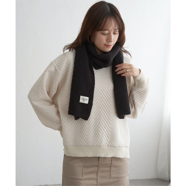 リブニットマフラー | ikka  | 詳細画像4 