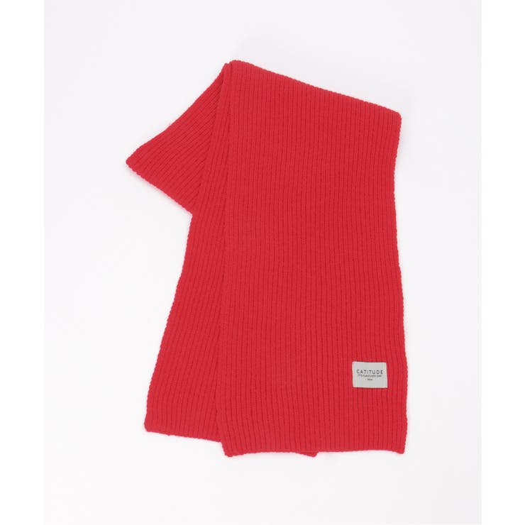 レッド | リブニットマフラー | ikka 