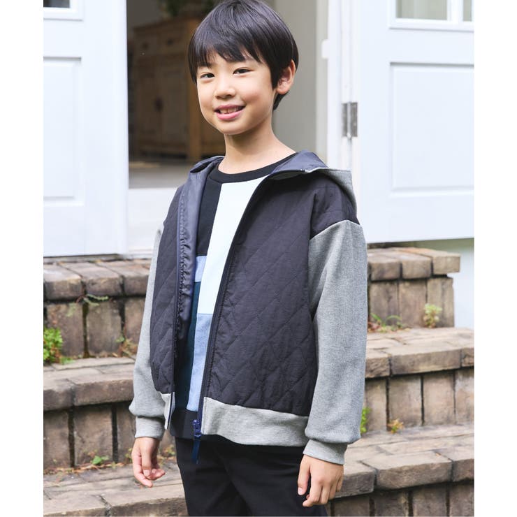 【親子コーデ】コンビブロックスジップパーカ（110~160cm） | ikka  | 詳細画像3 