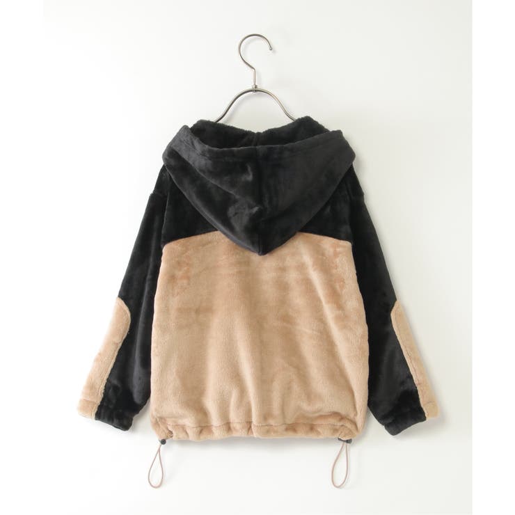 ファーフリース胸切り替えジップパーカー(110~160cm) | ikka  | 詳細画像2