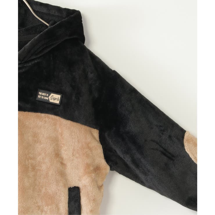 ファーフリース胸切り替えジップパーカー(110~160cm) | ikka  | 詳細画像3