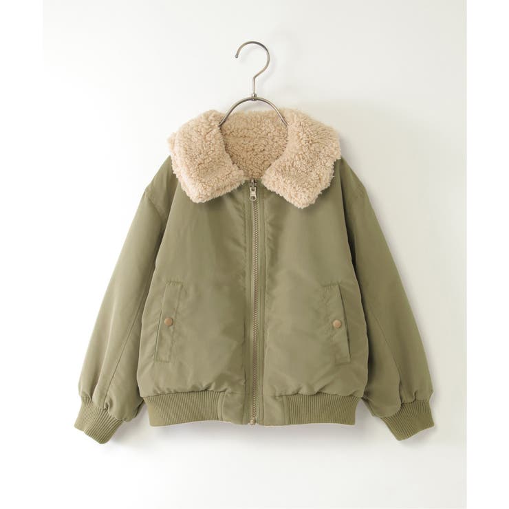 オリーブ | 【2WAY】リバーシブルボアブルゾン（110~160cm）  | ikka 