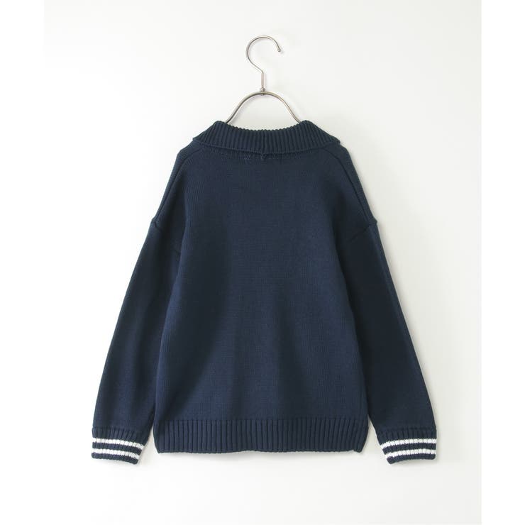 スクールニットショール襟カーディガン（120~160cm） | ikka  | 詳細画像2 