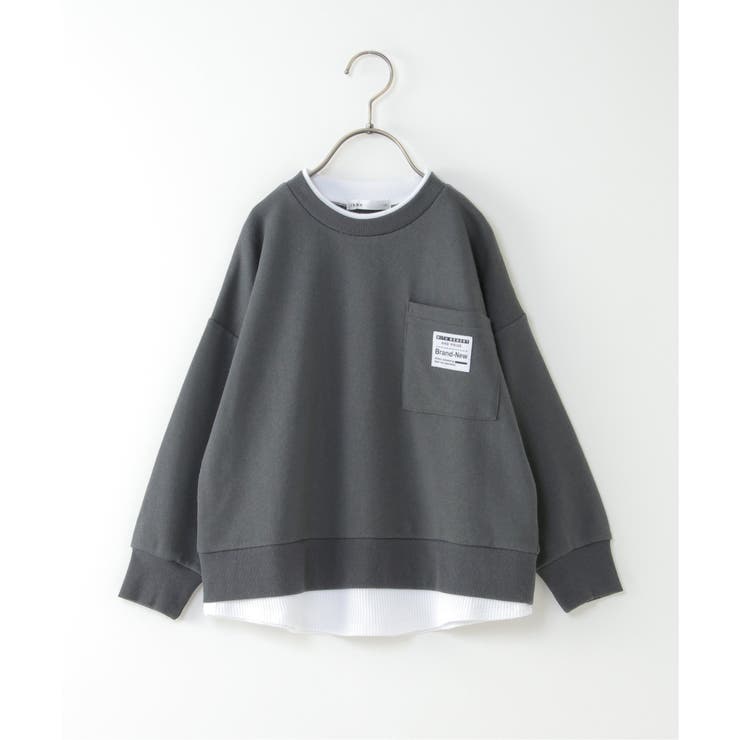 【キッズ】ポケ付き裾レイヤードトレーナー（100~160cm） | ikka  | 詳細画像3 