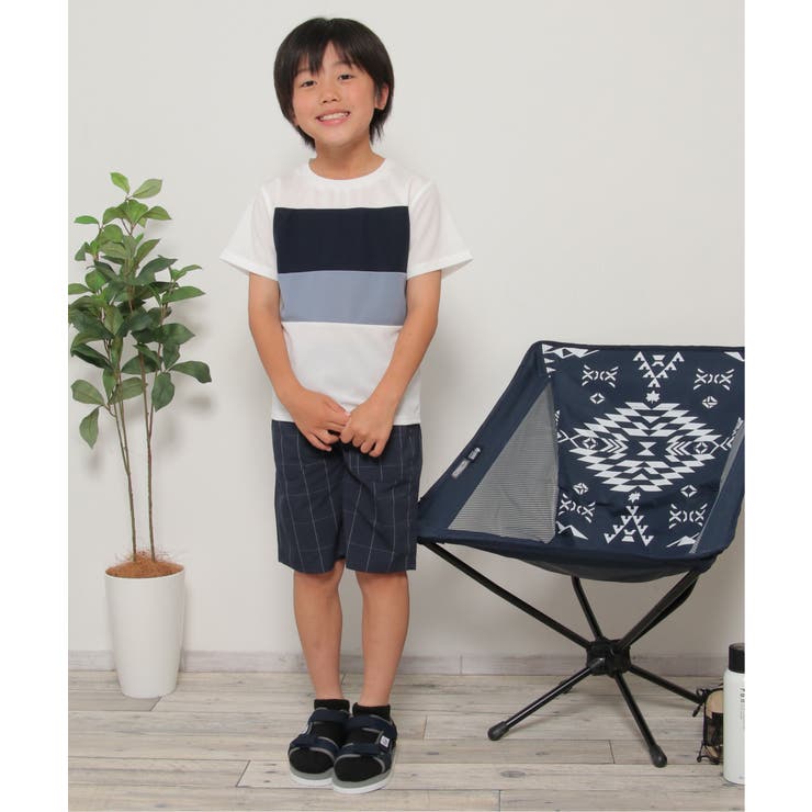 【接触冷感／吸水速乾】横切り替えTシャツ（120~160cm）【親子コーデ】 | ikka  | 詳細画像2 