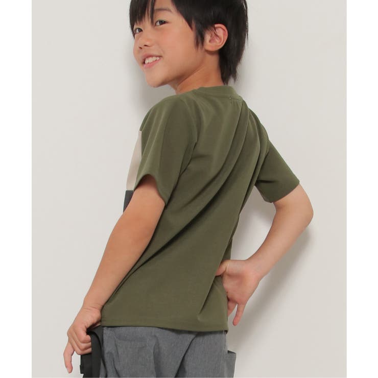 【接触冷感／吸水速乾】横切り替えTシャツ（120~160cm）【親子コーデ】 | ikka  | 詳細画像7 