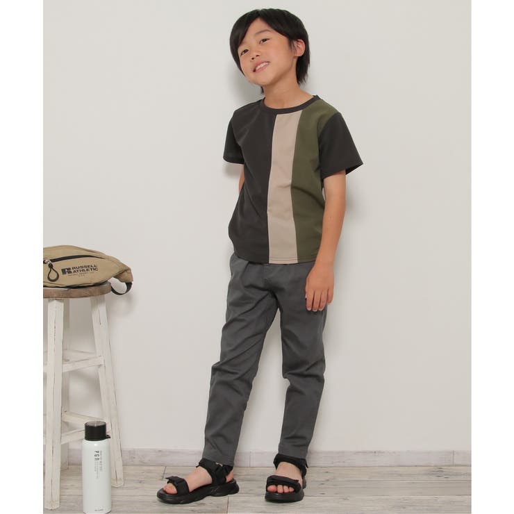 【接触冷感／吸水速乾】縦切り替えTシャツ（120~160cm）【親子コーデ】 | ikka  | 詳細画像7 