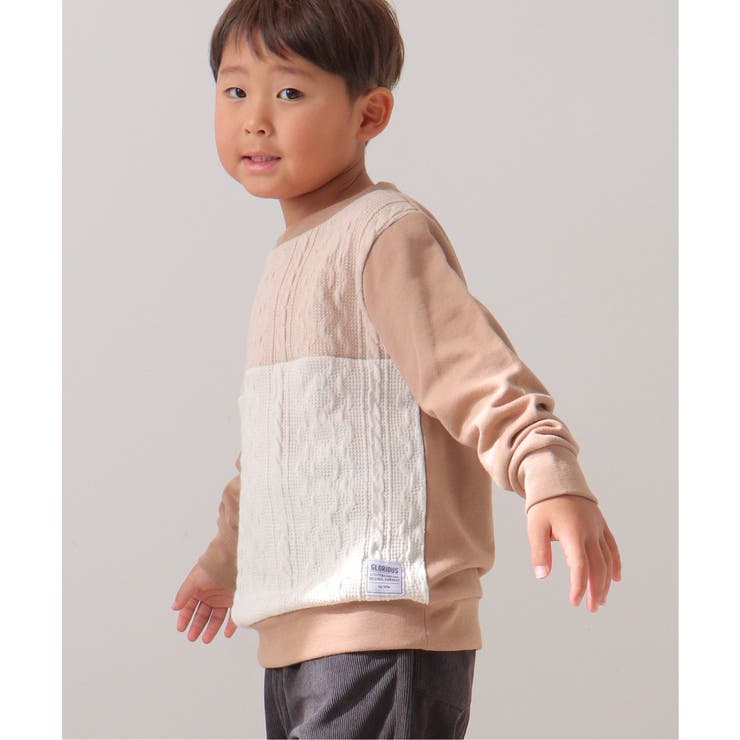 ケーブルニットソーブロックストレーナー（120~160cm）[品番  