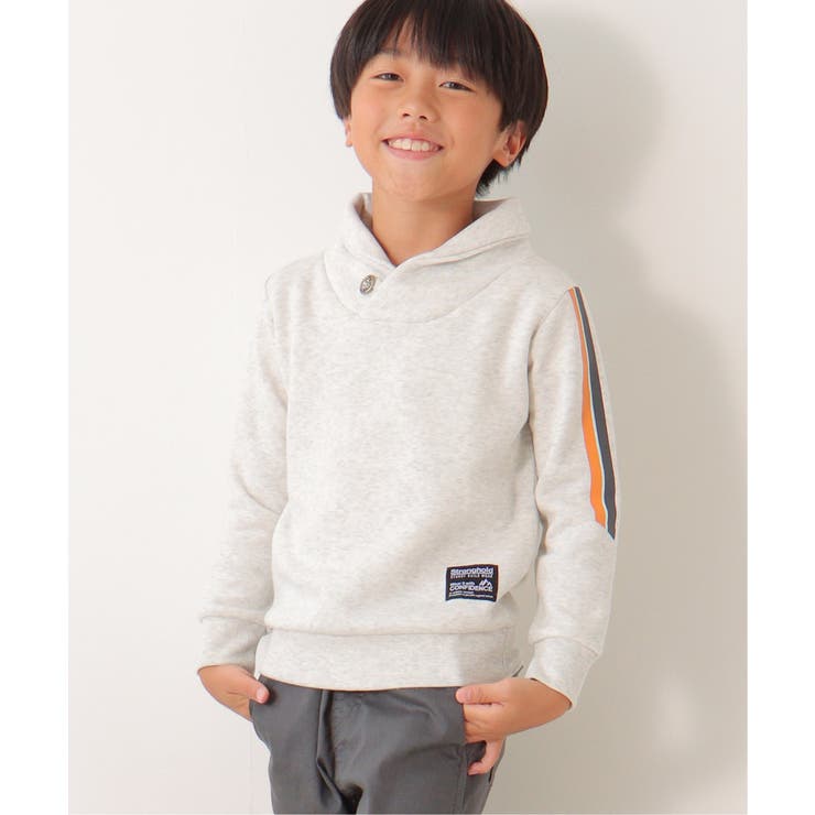 裏起毛袖ラインショールトレーナー（120~160cm） | ikka  | 詳細画像1 