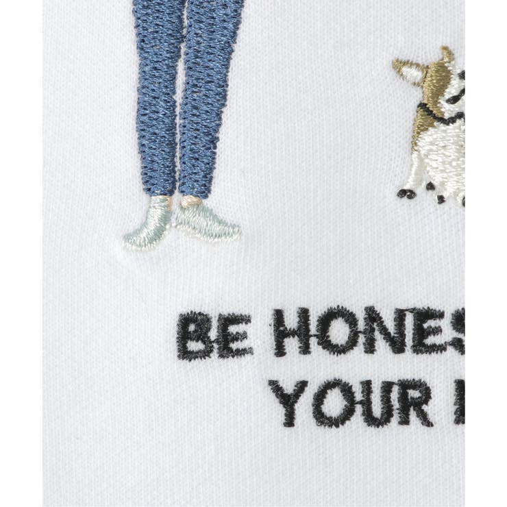 【親子コーデ】裾レイヤー刺繍Tシャツ（120~160cm） | ikka  | 詳細画像8 