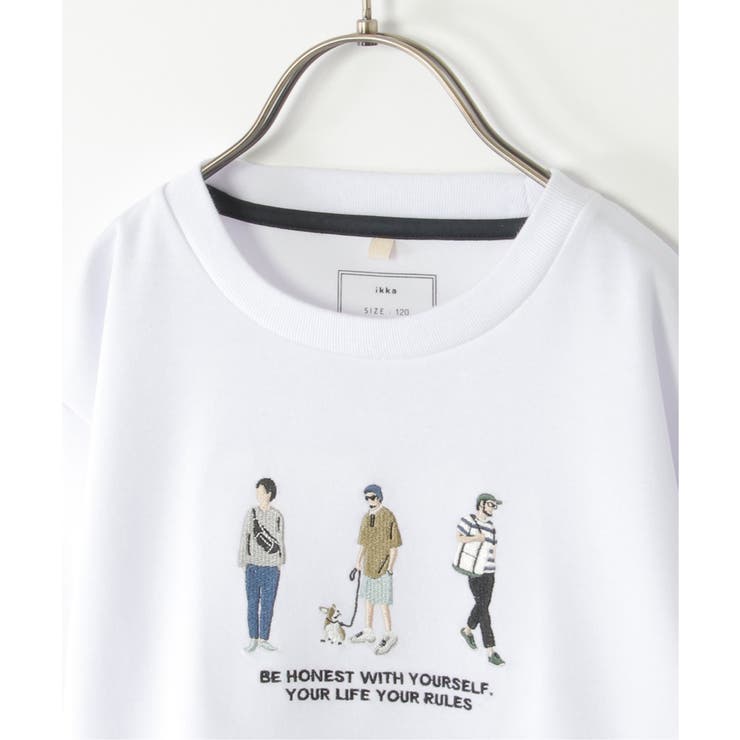 【親子コーデ】裾レイヤー刺繍Tシャツ（120~160cm） | ikka  | 詳細画像5 