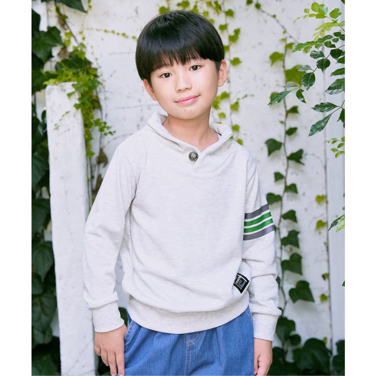 コンチョボタンショール襟トレーナー（120~160cm） | ikka  | 詳細画像17 