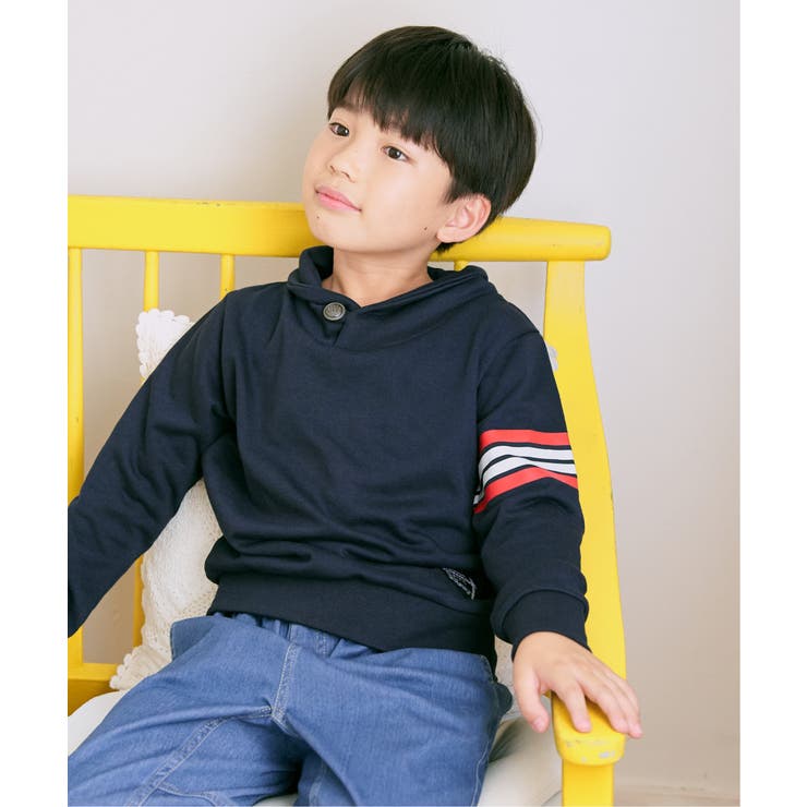 コンチョボタンショール襟トレーナー（120~160cm） | ikka  | 詳細画像3 