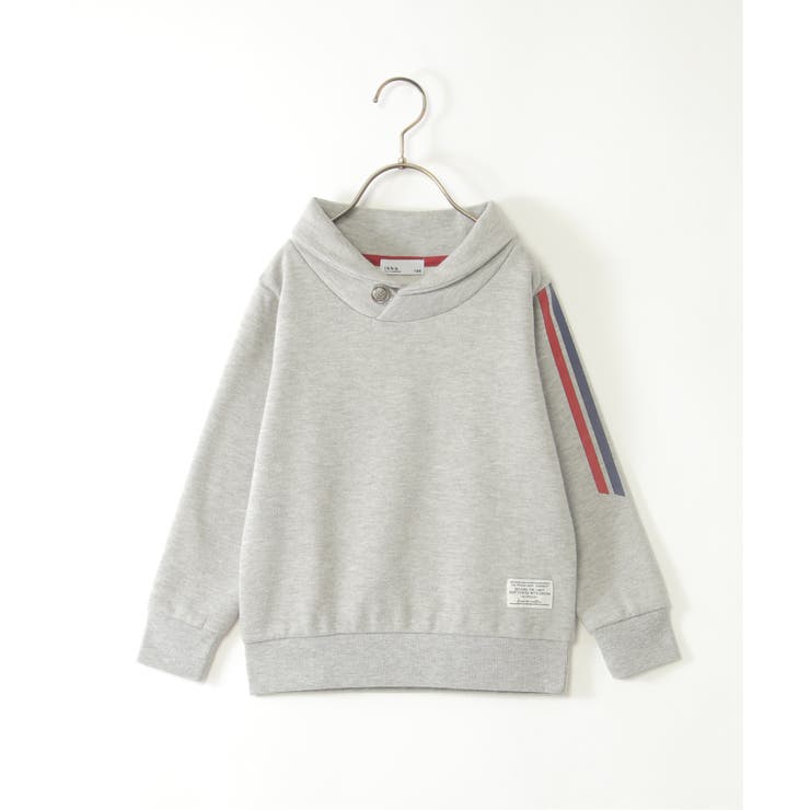 裏起毛袖ラインショールトレーナー（120~160cm） | ikka  | 詳細画像1 