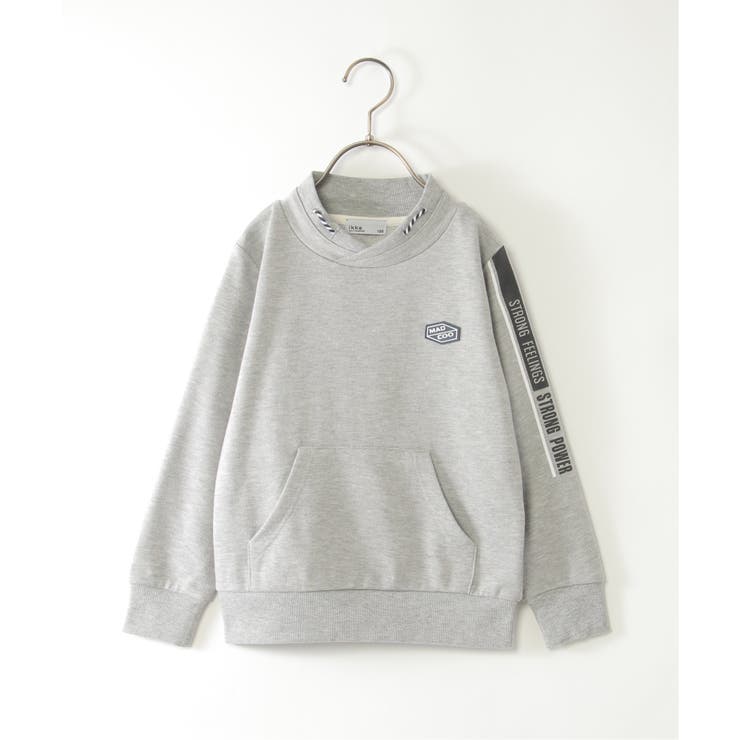 モクグレー | ミニハイネック袖ロゴトレーナー（120~160cm） | ikka 