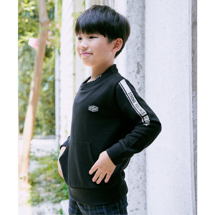 ミニハイネック袖ロゴトレーナー（120~160cm） | ikka  | 詳細画像1 