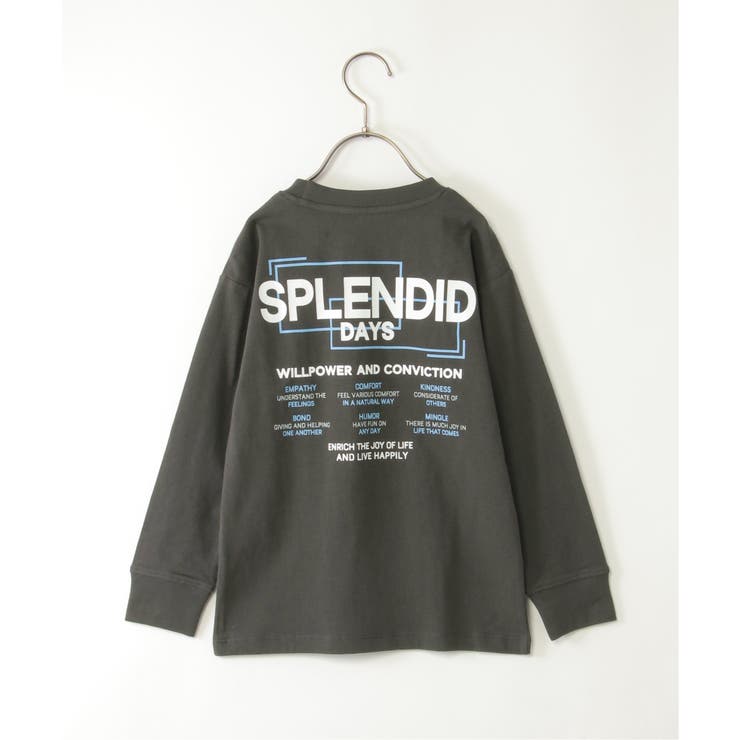 ダークグレー | 【メディア紹介商品】バックプリントロンT（120~160cm） | ikka 