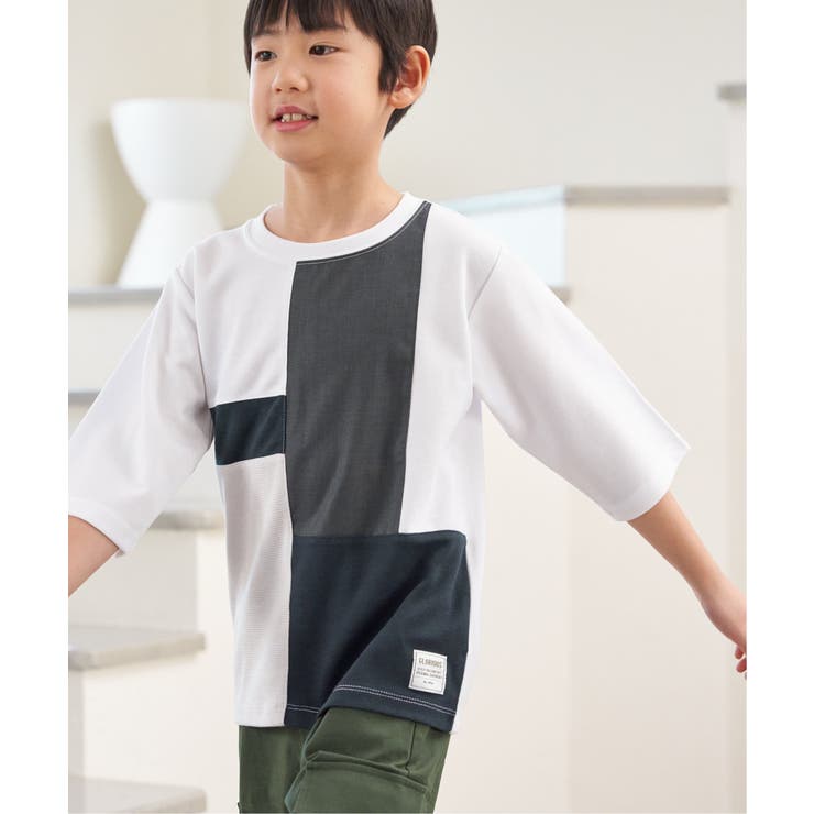 【親子コーデ】7分袖ポンチブロックスT（120~160cm） | ikka  | 詳細画像2 