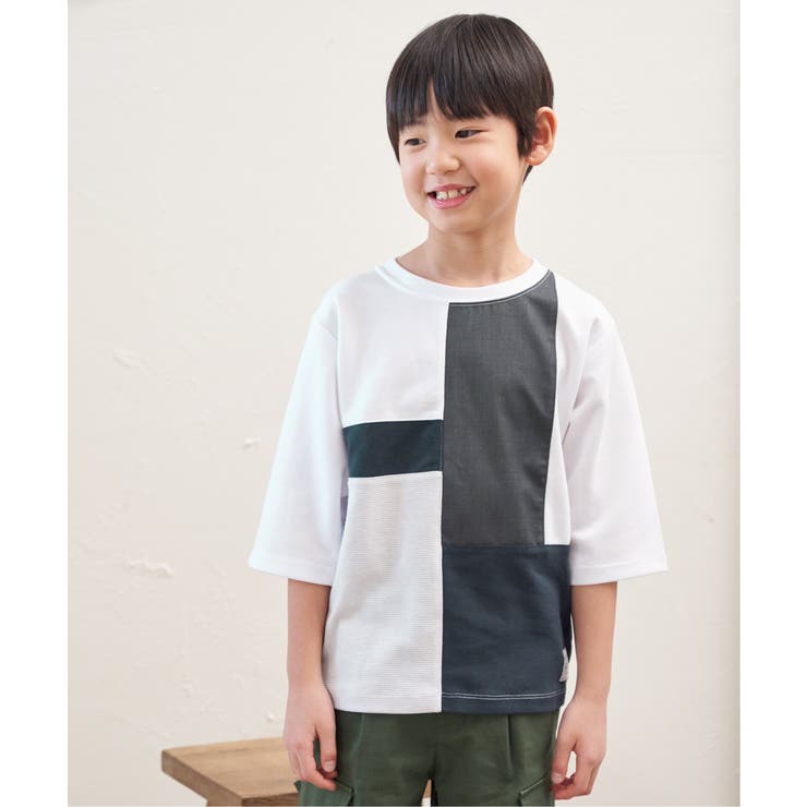 【親子コーデ】7分袖ポンチブロックスT（120~160cm） | ikka  | 詳細画像3 