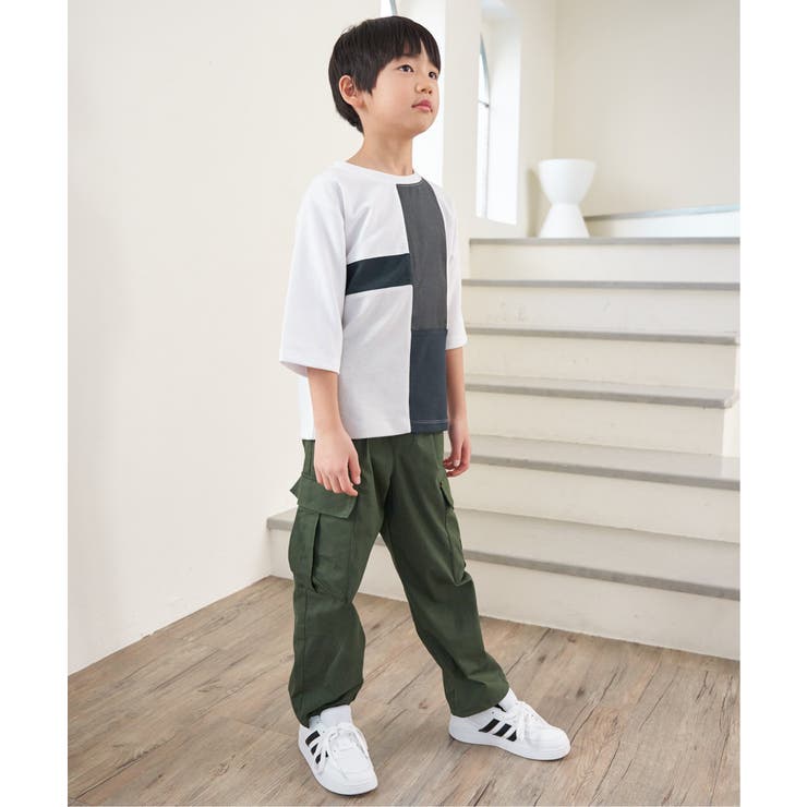 【親子コーデ】7分袖ポンチブロックスT（120~160cm） | ikka  | 詳細画像4 