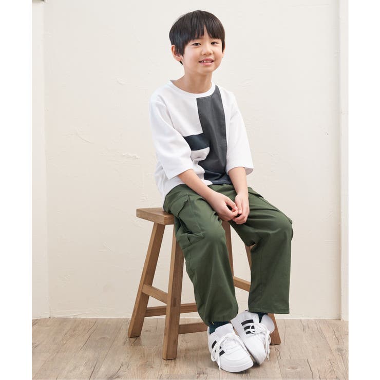 【親子コーデ】7分袖ポンチブロックスT（120~160cm） | ikka  | 詳細画像5 