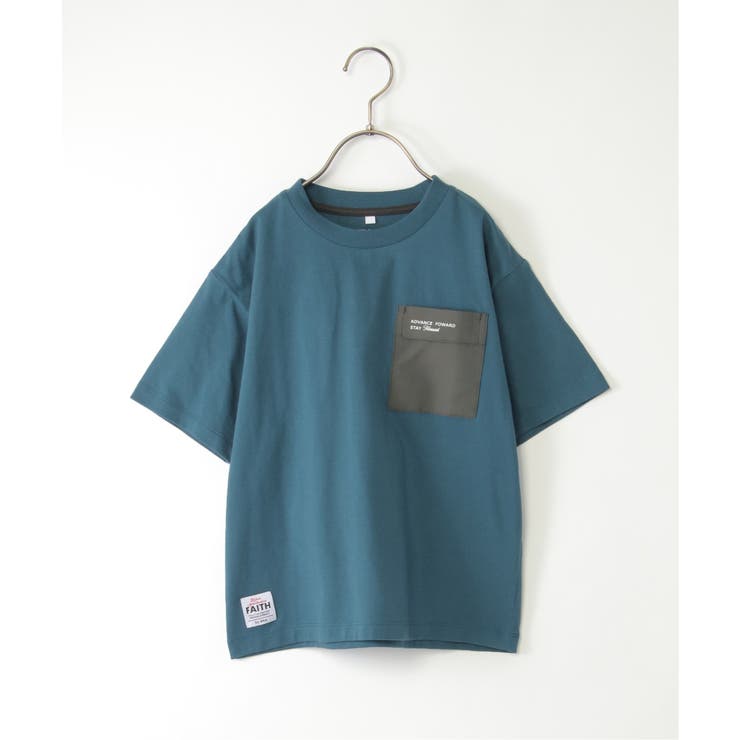 【親子コーデ】異素材ポケロゴプリントT（120~160cm） | ikka  | 詳細画像7 