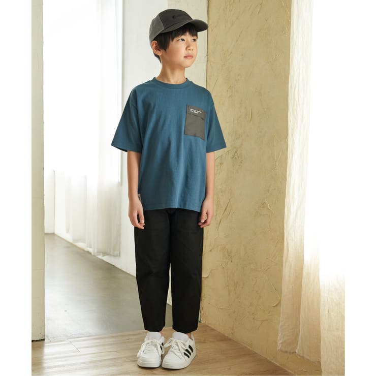 【親子コーデ】異素材ポケロゴプリントT（120~160cm） | ikka  | 詳細画像4 