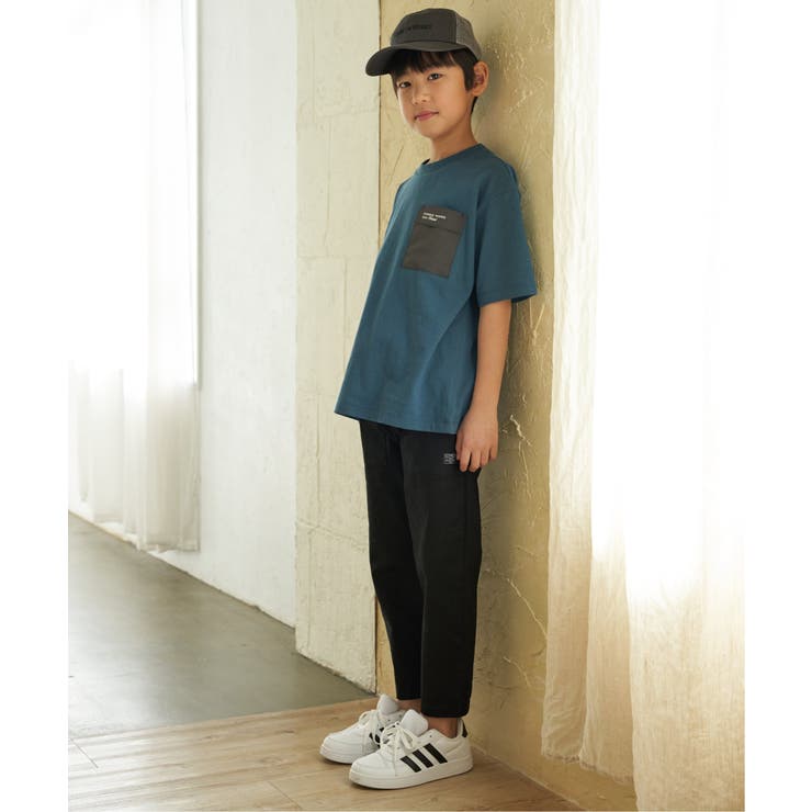 【親子コーデ】異素材ポケロゴプリントT（120~160cm） | ikka  | 詳細画像5 