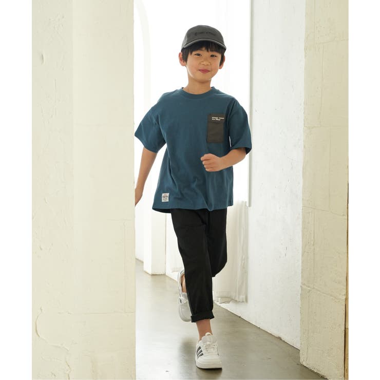 【親子コーデ】異素材ポケロゴプリントT（120~160cm） | ikka  | 詳細画像6 