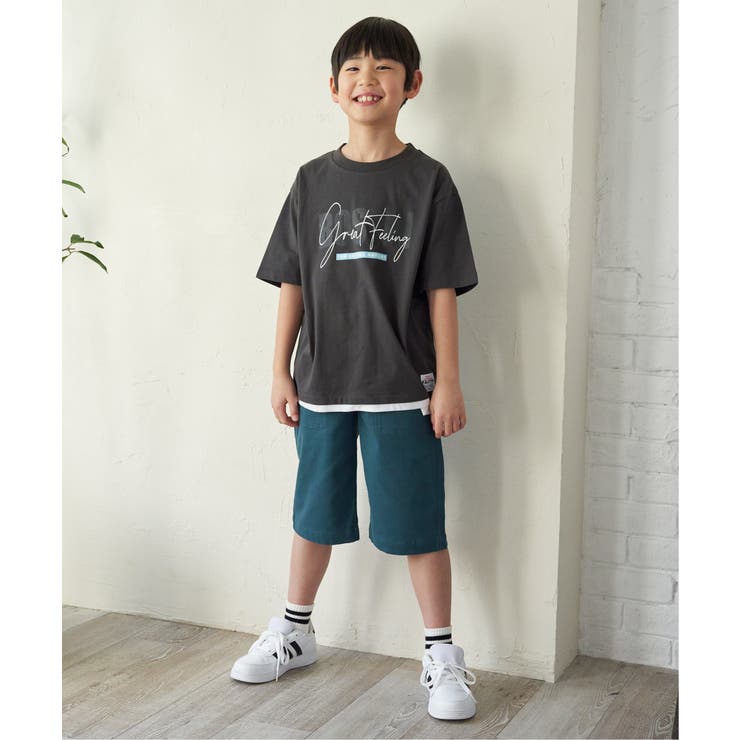 裾レイヤープリントアソートTシャツ(120~160cm)[品番 裾レイヤープリントアソートTシャツ(120~160cm)[品番