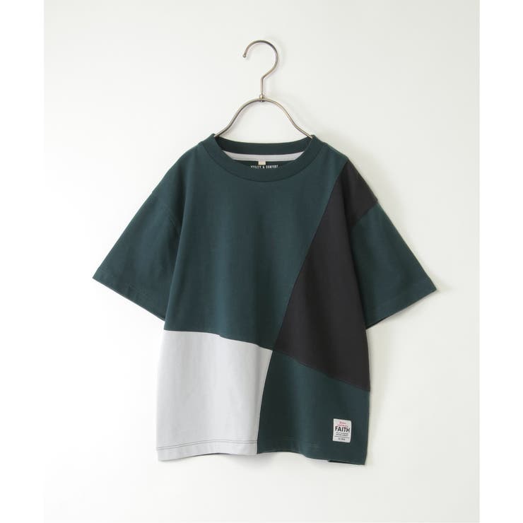 【親子コーデ】斜め切り替えブロックスT（120~160cm） | ikka  | 詳細画像8 