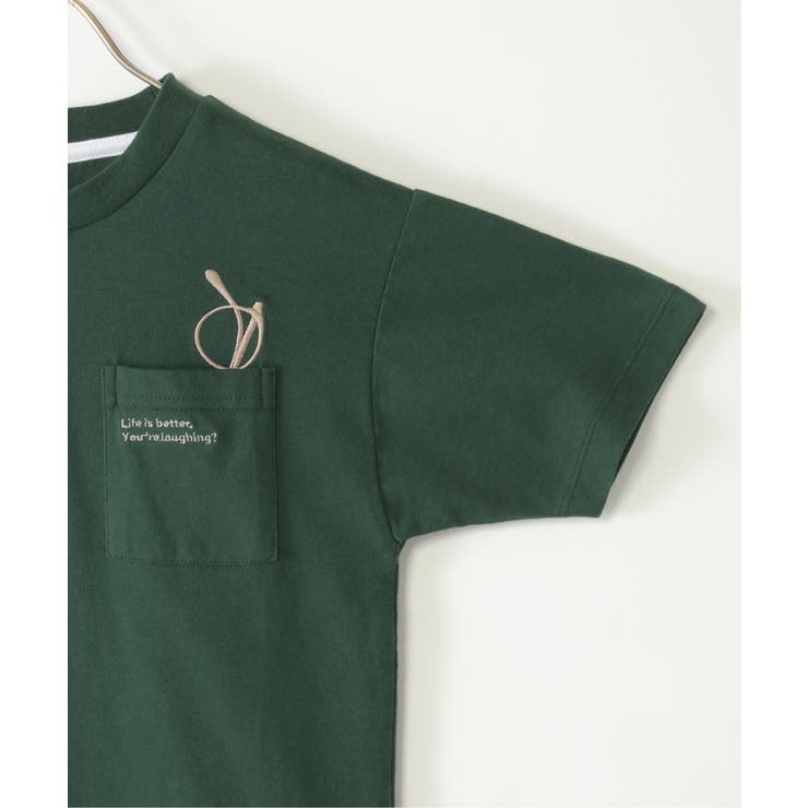 【親子コーデ】メガネポケ裾レイヤーTシャツ（120~160cm） | ikka  | 詳細画像4 