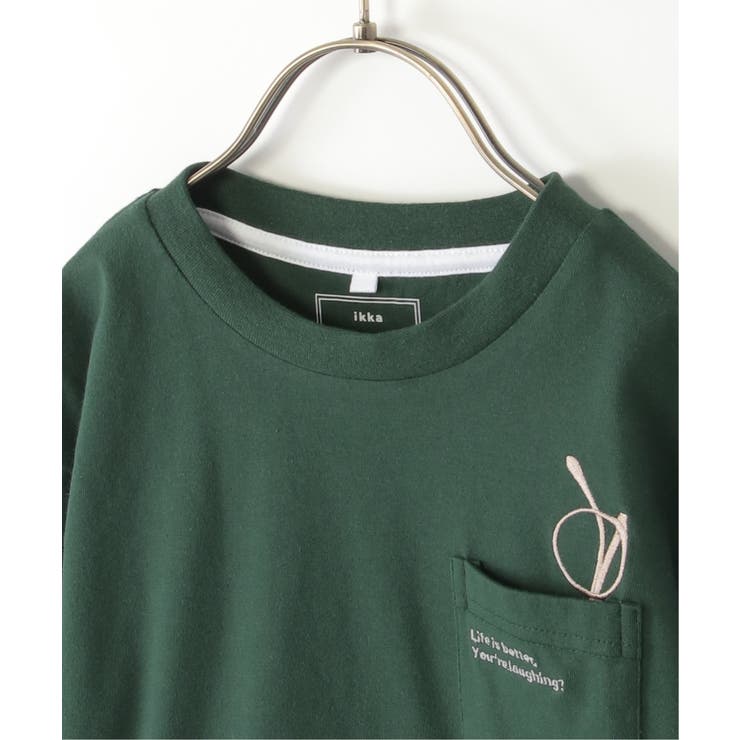 【親子コーデ】メガネポケ裾レイヤーTシャツ（120~160cm） | ikka  | 詳細画像6 