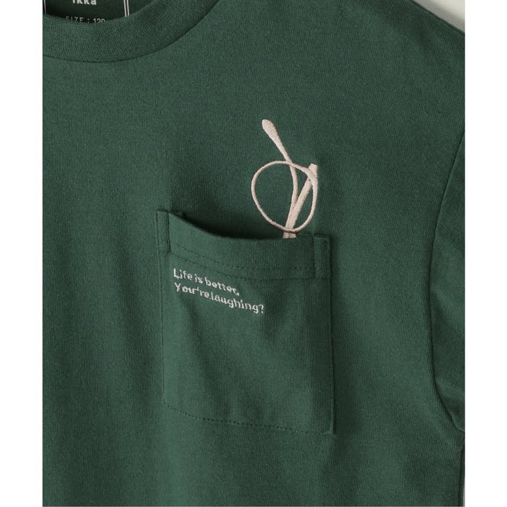 【親子コーデ】メガネポケ裾レイヤーTシャツ（120~160cm） | ikka  | 詳細画像7 